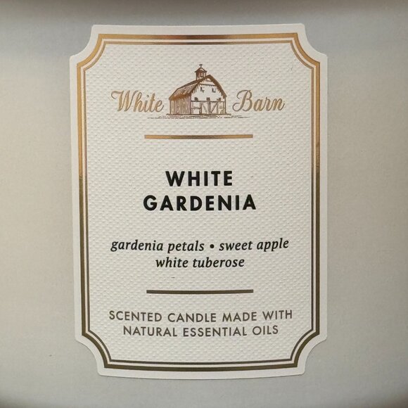 BBW White Gardenia White Barn Bath & Body Works 3 Wick Candle - Picture 3 of 10